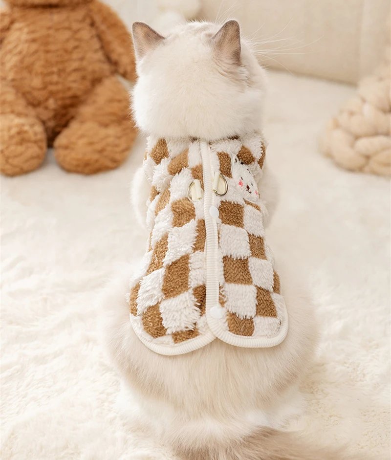 Vêtements d'hiver chauds pour chats sans poils, pull cardigan mignon pour animaux de compagnie, vêtements de costume Sphynx Kedi