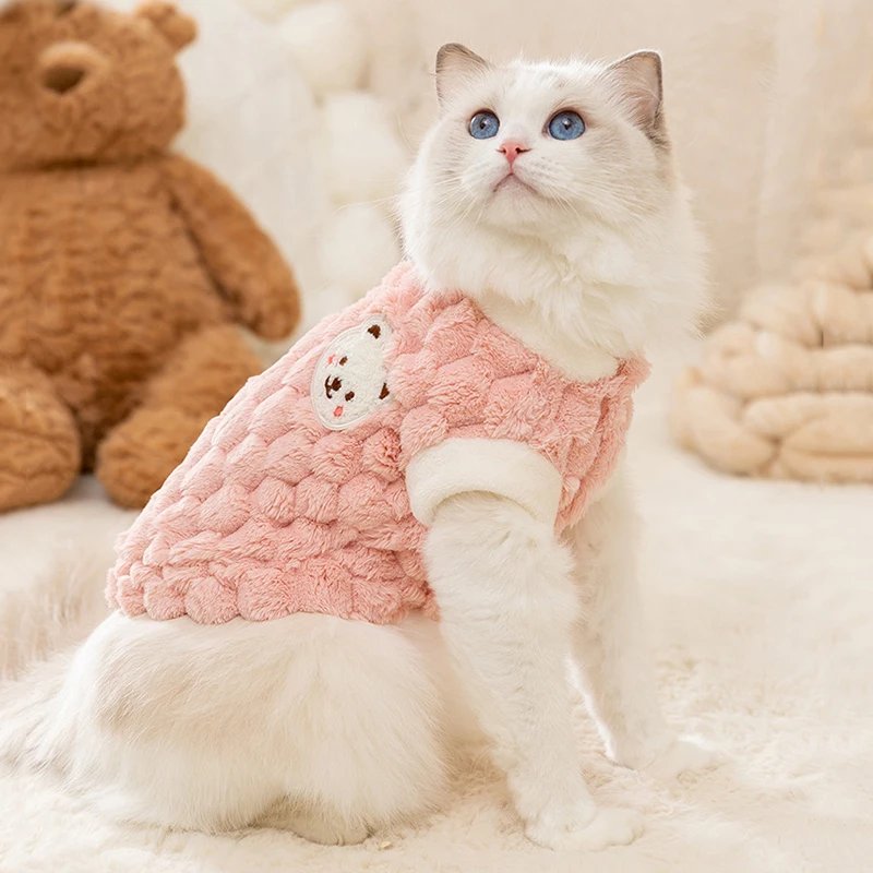 Vêtements d'hiver chauds pour chats sans poils, pull cardigan mignon pour animaux de compagnie, vêtements de costume Sphynx Kedi