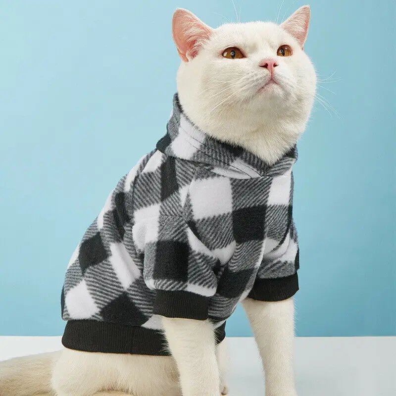 Sweat à Capuche à Carreaux pour Chien et Chat, Vêtement Chaud, Mignon, pour l'Hiver Sweat à Capuche à Carreaux pour Chien et Chat, Vêtement Chaud, Mignon, pour l'Hiver