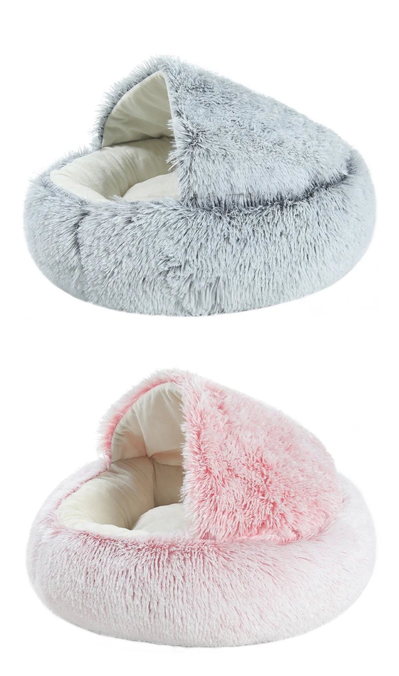 Matelas rond en peluche pour animaux de compagnie, lit chaud et doux avec housse, accent de couchage pour chat et chien, petit chien et chaton, diversification