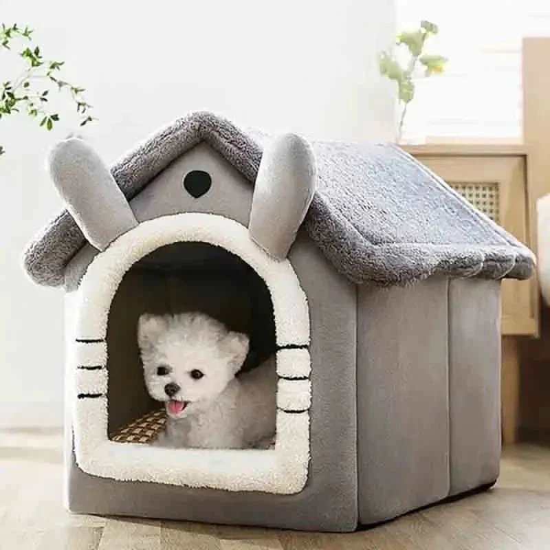 Maison d'intérieur chaude et douce pour animaux de compagnie, chenil pour chien, lit pour chat avec coussin parfait, adaptée aux petits, moyens et grands animaux de compagnie, tente