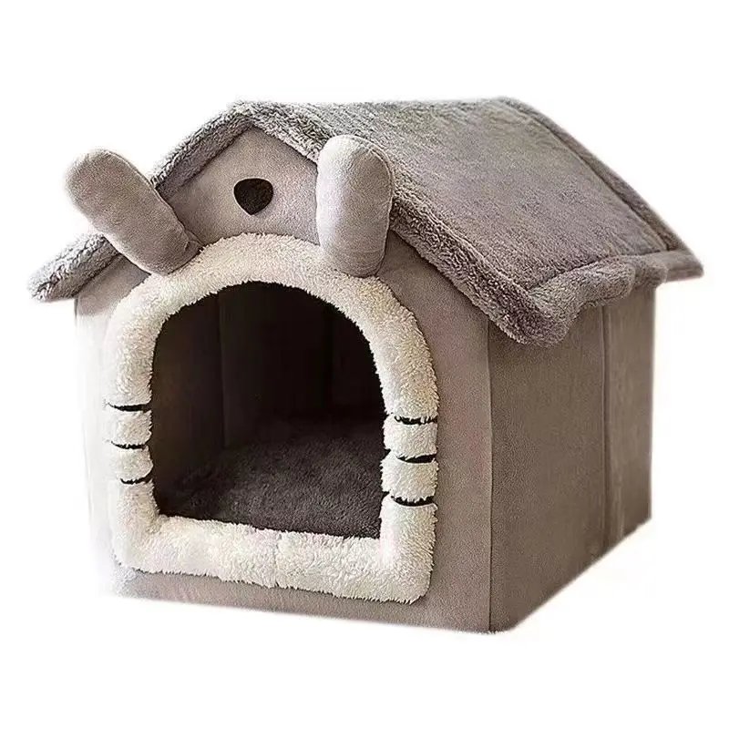 Maison d'intérieur chaude et douce pour animaux de compagnie, chenil pour chien, lit pour chat avec coussin parfait, adaptée aux petits, moyens et grands animaux de compagnie, tente