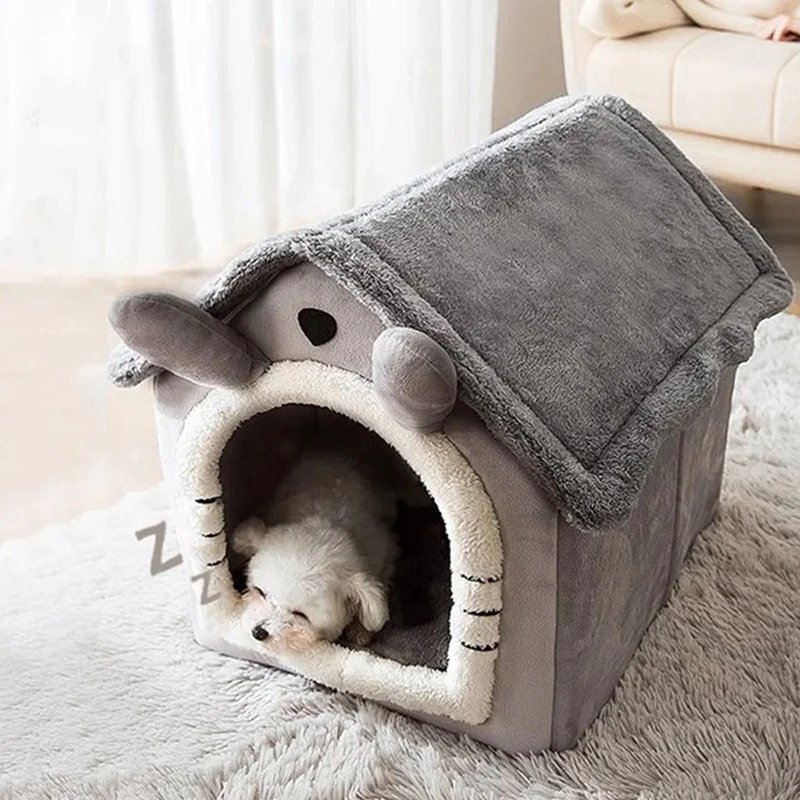 Maison d'intérieur chaude et douce pour animaux de compagnie, chenil pour chien, lit pour chat avec coussin parfait, adaptée aux petits, moyens et grands animaux de compagnie, tente