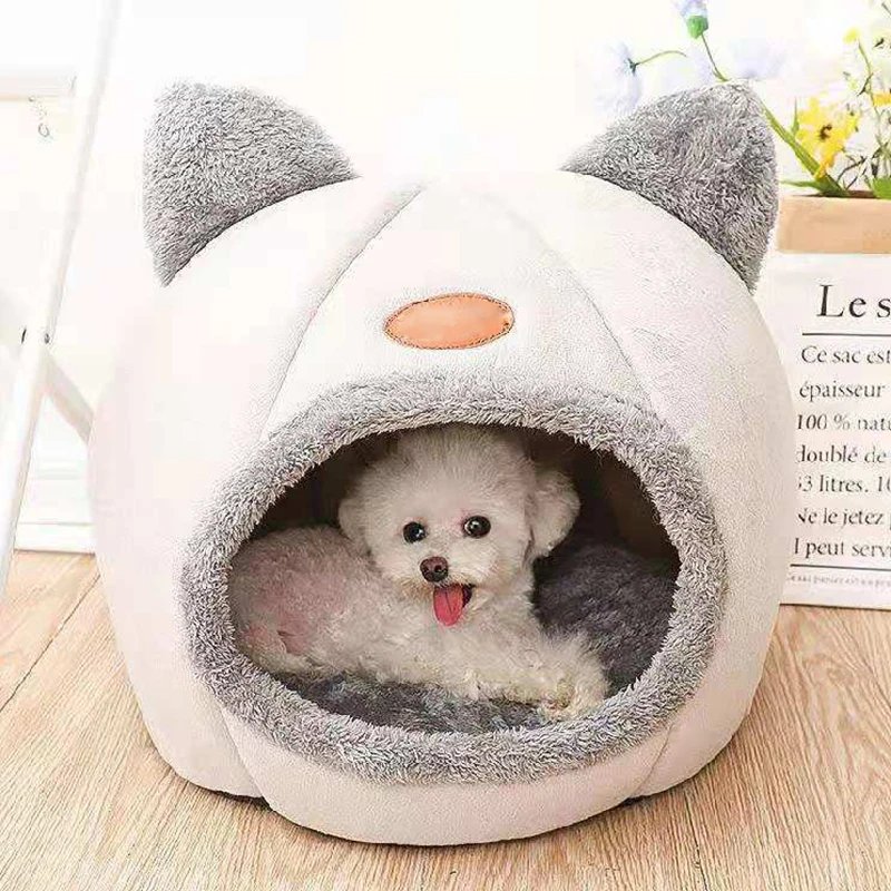 Panier pour dormir profondément en hiver, lit confortable pour chat, panier pour petit chien, produits pour animaux de compagnie, tente, grotte, nid d'intérieur, nouveauté