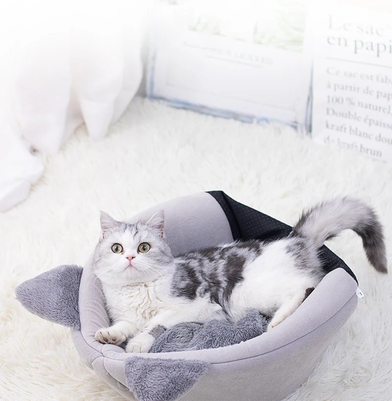 Panier pour dormir profondément en hiver, lit confortable pour chat, panier pour petit chien, produits pour animaux de compagnie, tente, grotte, nid d'intérieur, nouveauté