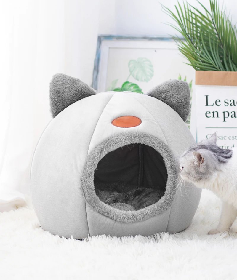 Panier pour dormir profondément en hiver, lit confortable pour chat, panier pour petit chien, produits pour animaux de compagnie, tente, grotte, nid d'intérieur, nouveauté