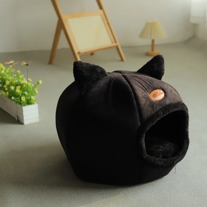 Panier pour dormir profondément en hiver, lit confortable pour chat, panier pour petit chien, produits pour animaux de compagnie, tente, grotte, nid d'intérieur, nouveauté