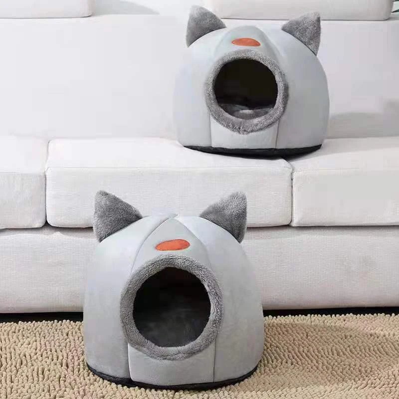 Panier pour dormir profondément en hiver, lit confortable pour chat, panier pour petit chien, produits pour animaux de compagnie, tente, grotte, nid d'intérieur, nouveauté