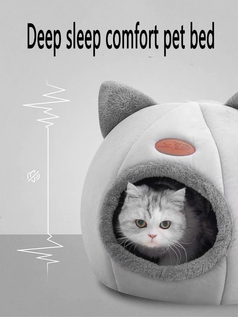 Panier pour dormir profondément en hiver, lit confortable pour chat, panier pour petit chien, produits pour animaux de compagnie, tente, grotte, nid d'intérieur, nouveauté