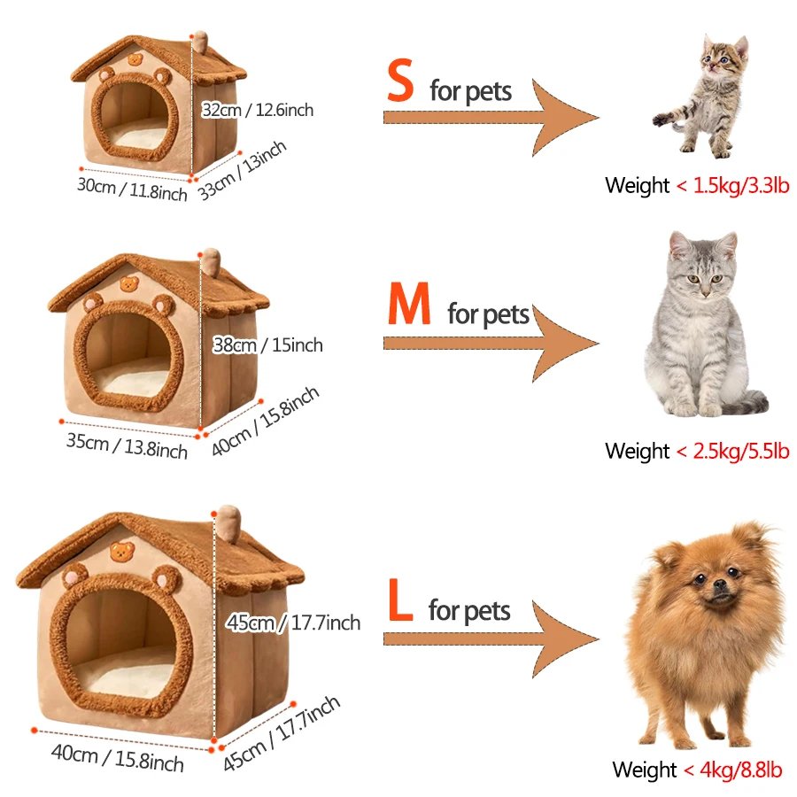 Maison pliable et lavable pour animaux de compagnie, maison pour chat, canapé de diversification pour chiot, lit pour animaux de compagnie, chiens extra petits et chats moyens