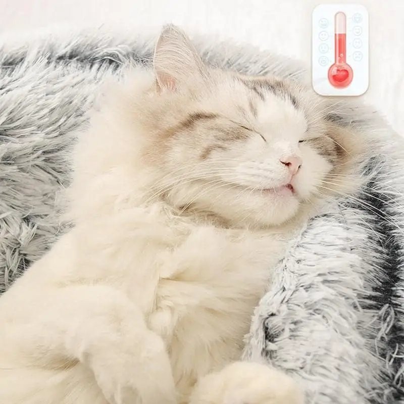 Doux En Peluche Rond Chat Lit Pet Matelas Chaud Confortable Panier Chat Chien 2 en 1 Sac De Couchage Nid pour Petits Chiens
