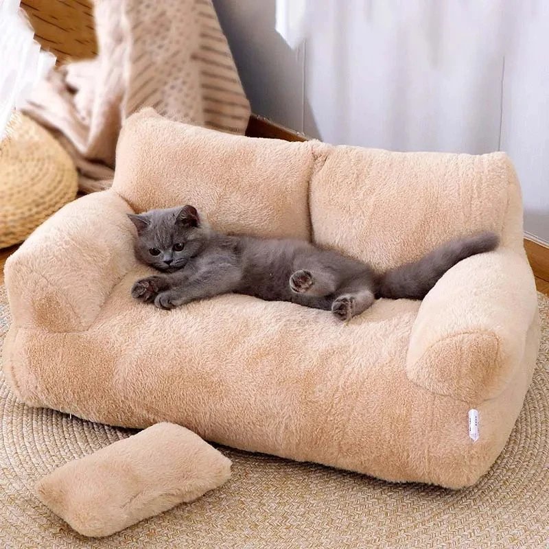 Canapé-lit en peluche confortable pour animaux de compagnie, accent chaud pour chat, chats de petite et moyenne taille, fournitures pour animaux de compagnie, hiver Canapé-lit en peluche confortable pour animaux de compagnie, accent chaud pour chat, chats de petite et moyenne taille, fournitures pour animaux de compagnie, hiver