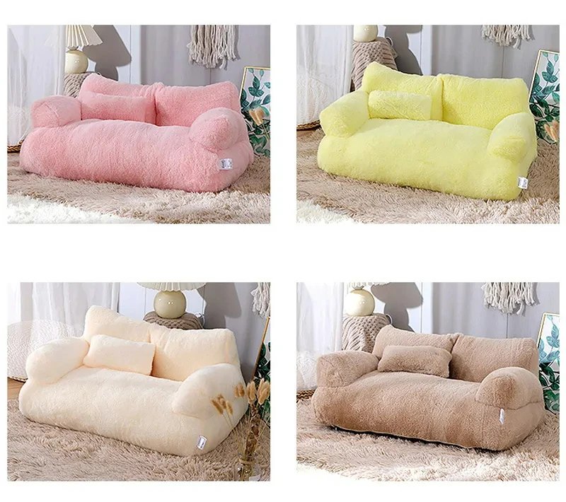 Canapé-lit en peluche confortable pour animaux de compagnie, accent chaud pour chat, chats de petite et moyenne taille, fournitures pour animaux de compagnie, hiver
