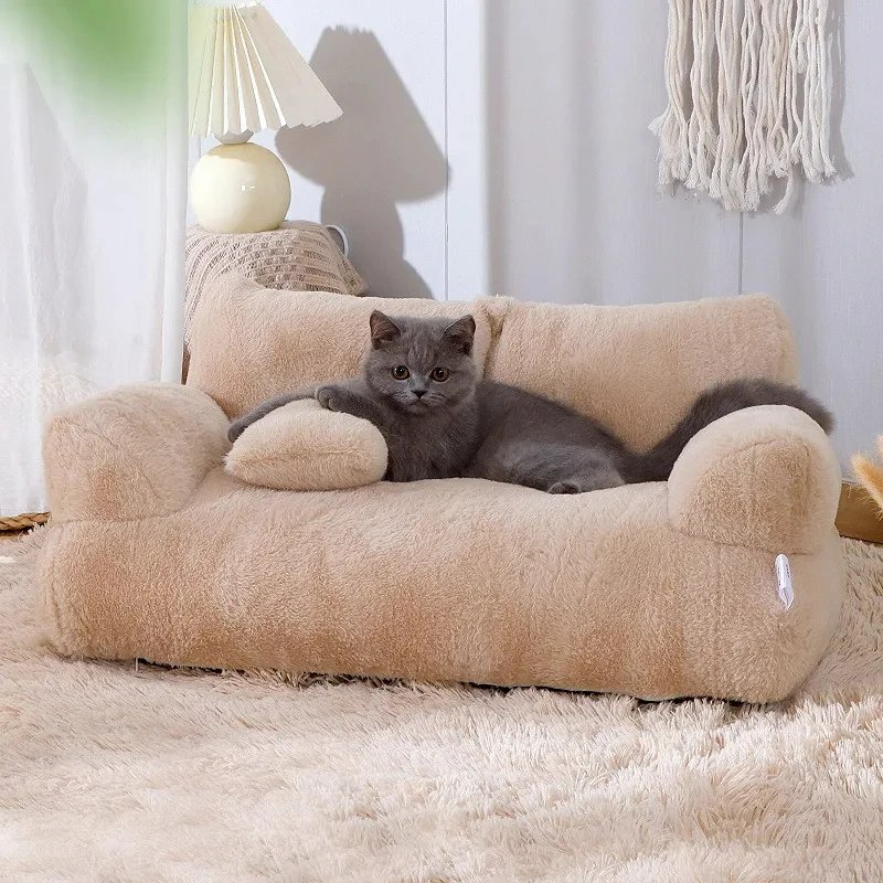 Canapé-lit en peluche confortable pour animaux de compagnie, accent chaud pour chat, chats de petite et moyenne taille, fournitures pour animaux de compagnie, hiver