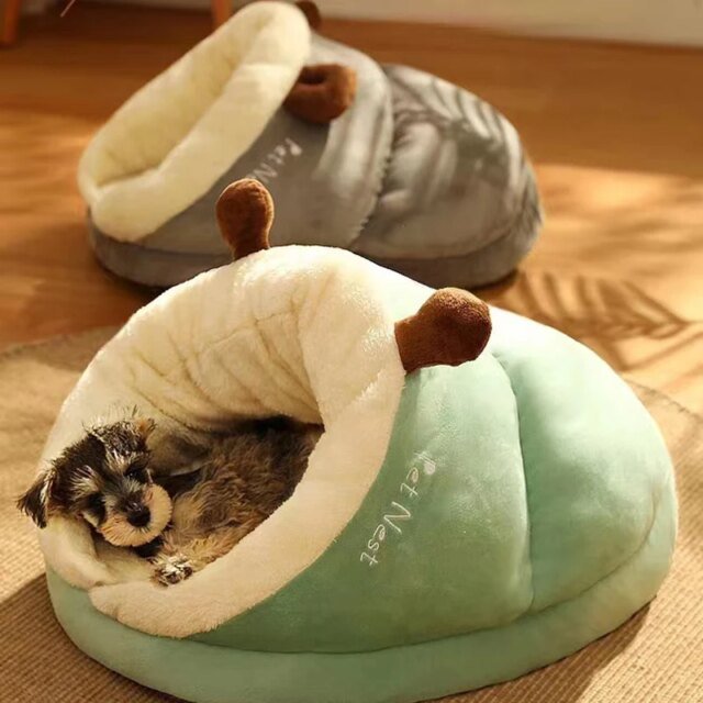 Maison pour animaux de compagnie en forme de pantoufles | lit de chenil | sac de couchage, pliable, lavable, respirant