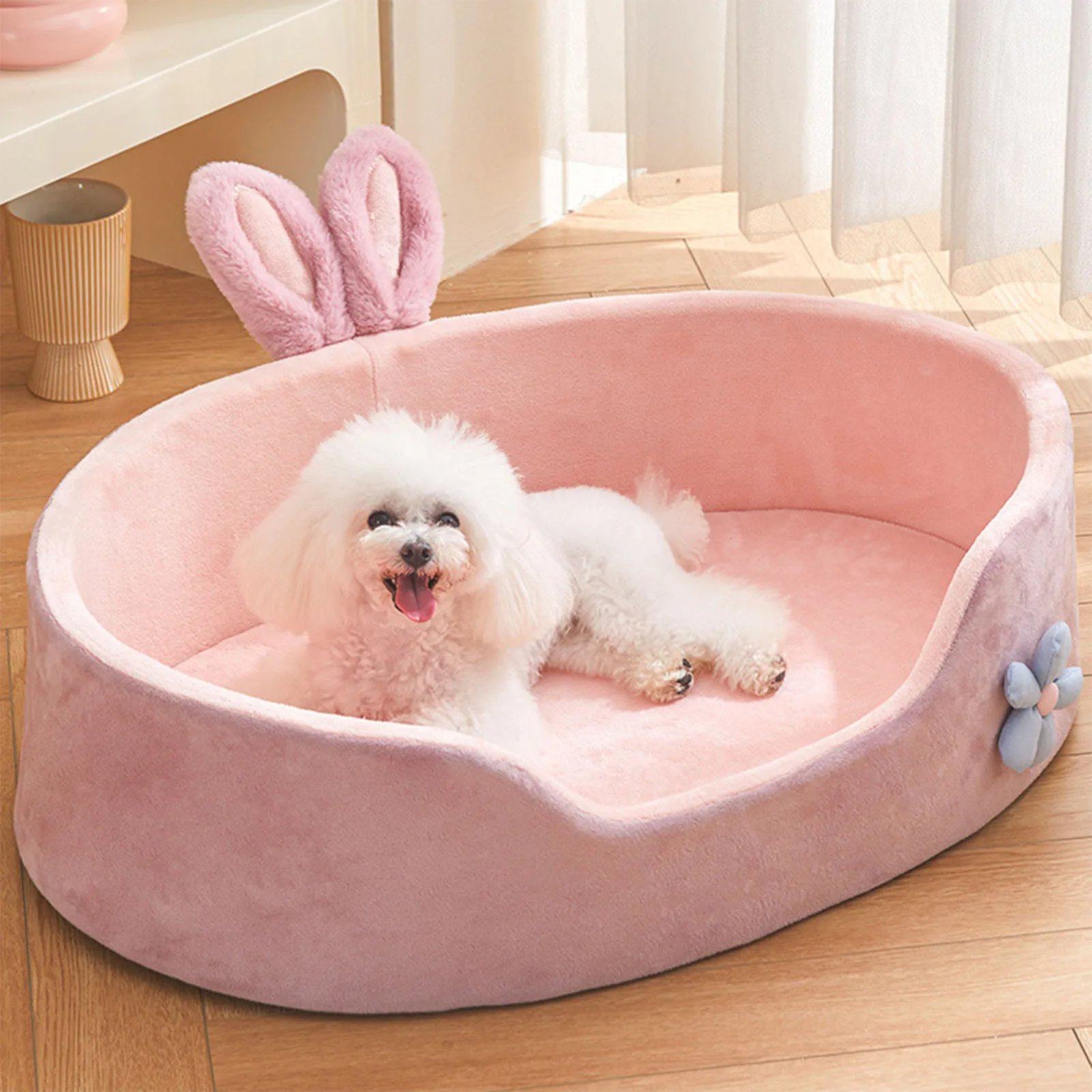 Lit doux et chaud pour animaux de compagnie, poignées amovibles, lit lavable pour chien, lit de couchage confortable pour chat, quatre saisons