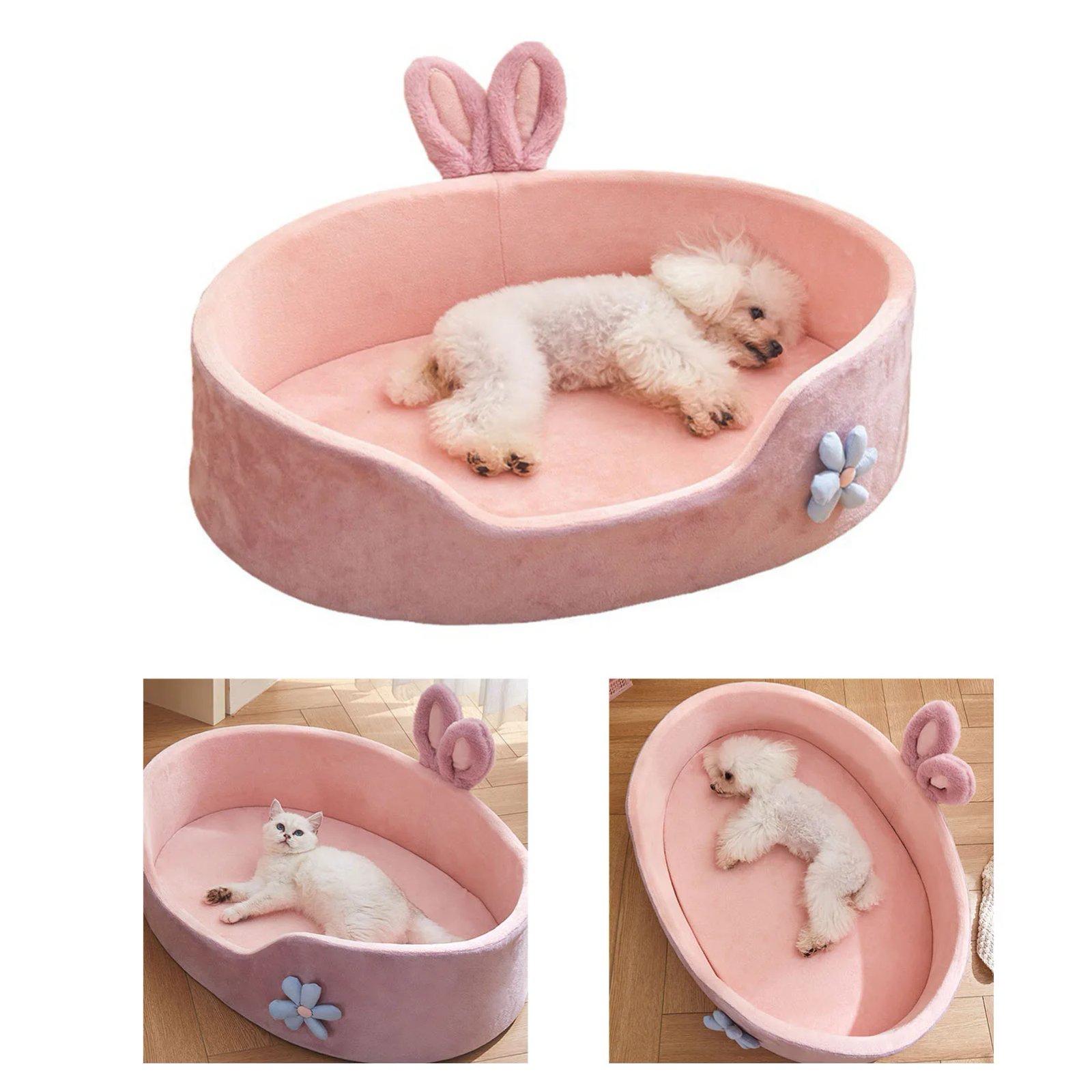 Lit doux et chaud pour animaux de compagnie, poignées amovibles, lit lavable pour chien, lit de couchage confortable pour chat, quatre saisons