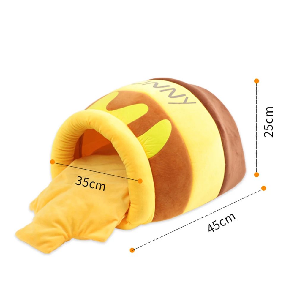 Mir à coussin en forme de pot de miel lavable en machine pour animaux de compagnie, lit pour chat, maison perfective, polymères en peluche, accessoires pour animaux de compagnie, quatre saisons Mir à coussin en forme de pot de miel lavable en machine pour animaux de compagnie, lit pour chat, maison perfective, polymères en peluche, accessoires pour animaux de compagnie, quatre saisons