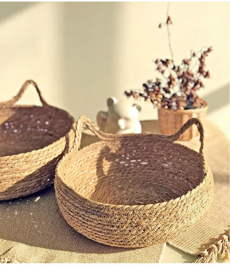 Mir en rotin tissé pour animal de compagnie avec coussin, lit pour chat traité vissé, maison ronde confortable pour chiot et chaton, doux et chaud Mir en rotin tissé pour animal de compagnie avec coussin, lit pour chat traité vissé, maison ronde confortable pour chiot et chaton, doux et chaud