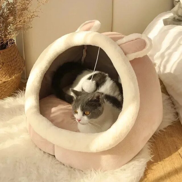Niche Ronde pour Animaux de Compagnie | Confortable pour chien et chat – Image 4
