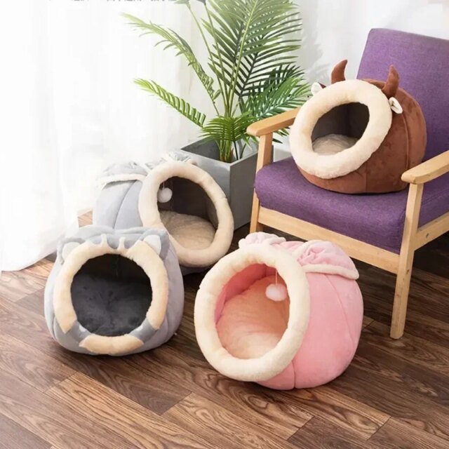 Niche Ronde pour Animaux de Compagnie | Confortable pour chien et chat – Image 3