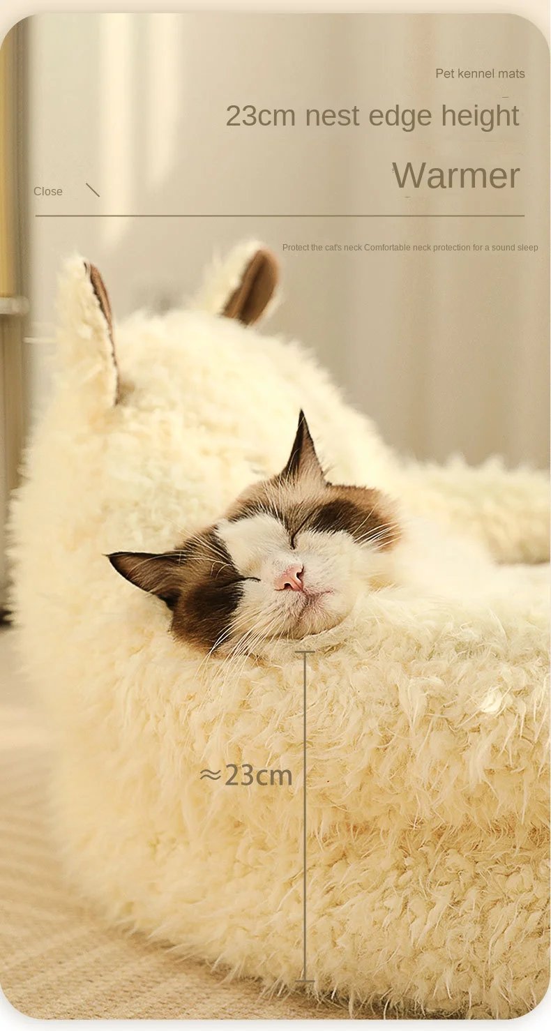 Lit en Polymères de Dessin Animé pour Chaton, Heart Chauds et Moelleux, Maison pour Chiots, Tout Animal de Compagnie, Accessoires d'Hiver
