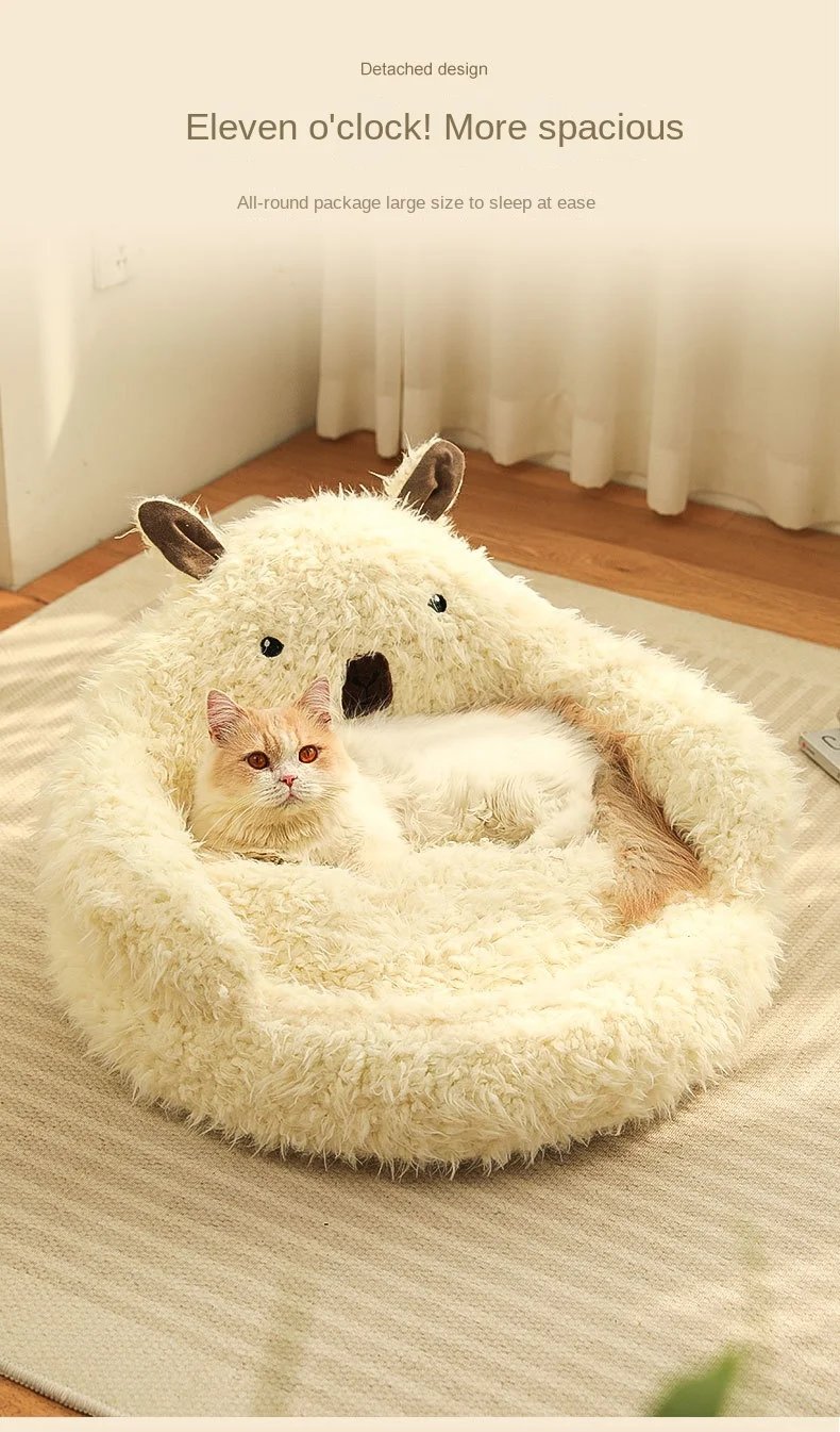 Lit en Polymères de Dessin Animé pour Chaton, Heart Chauds et Moelleux, Maison pour Chiots, Tout Animal de Compagnie, Accessoires d'Hiver