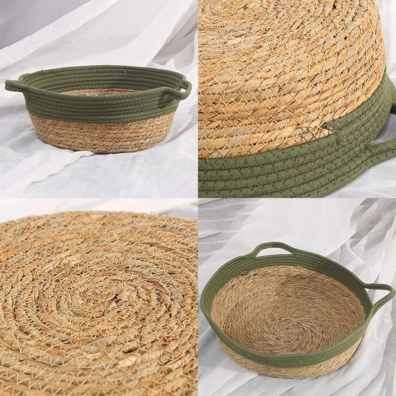 Mir circulaire tissé à la main pour animaux de compagnie, panier en ULde coton, accent de chat, fournitures pour animaux de compagnie, nouveau, été, cool
