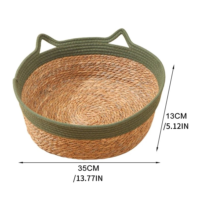Mir circulaire tissé à la main pour animaux de compagnie, panier en ULde coton, accent de chat, fournitures pour animaux de compagnie, nouveau, été, cool