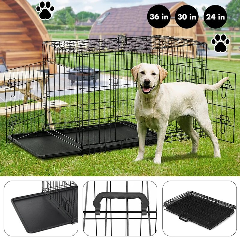 Niche Pliante en Fil de Fer pour Animaux de Compagnie, Abri pour Lapin, Chaton, Chat, Gerbille