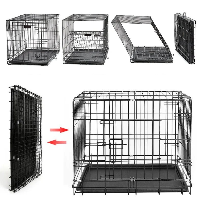 Niche Pliante en Fil de Fer pour Animaux de Compagnie, Abri pour Lapin, Chaton, Chat, Gerbille