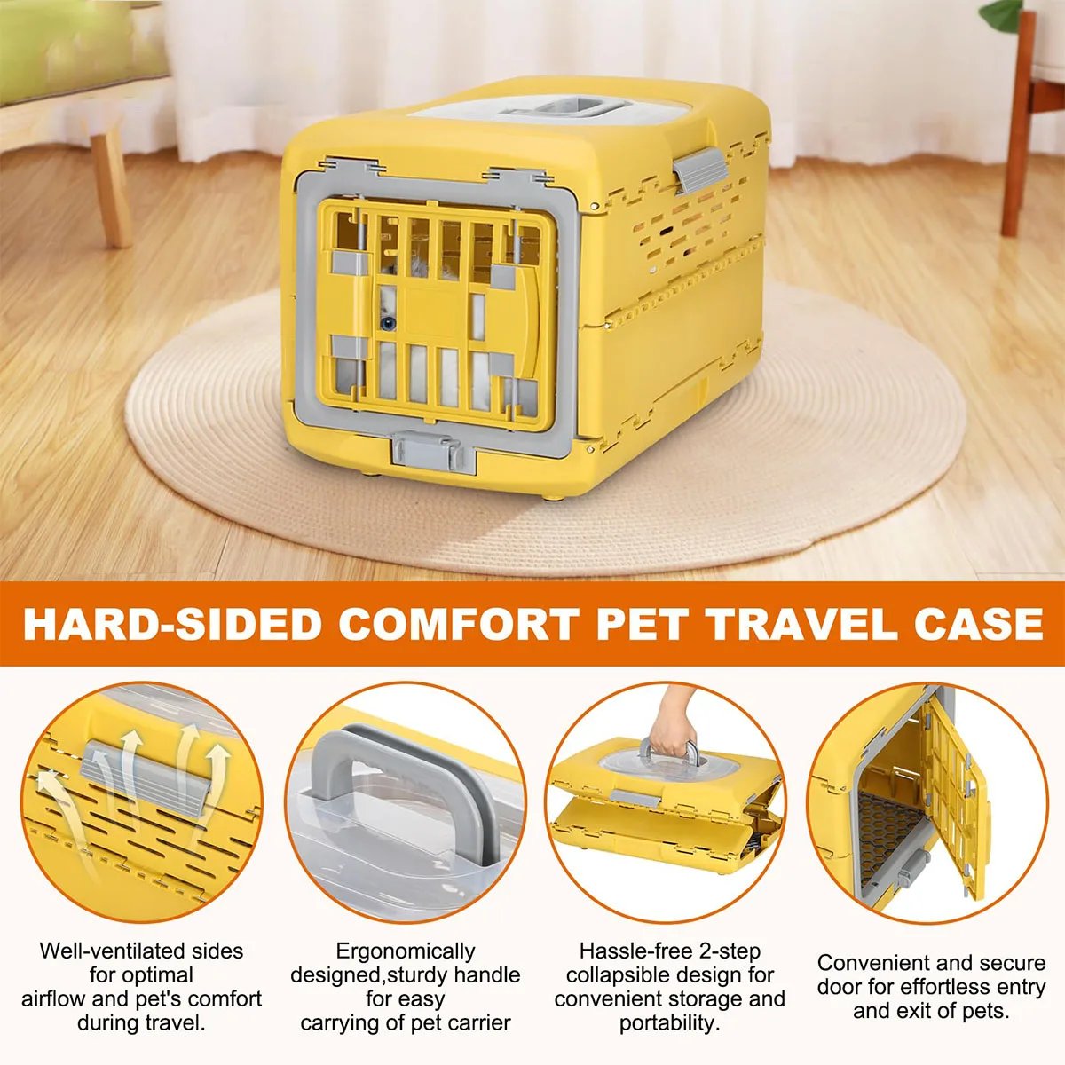 Caisse d'extérieur pliable pour animaux de compagnie, sac de voiture portable pour chat et chien, nouvelle caisse de transport pour animaux de compagnie Caisse d'extérieur pliable pour animaux de compagnie, sac de voiture portable pour chat et chien, nouvelle caisse de transport pour animaux de compagnie