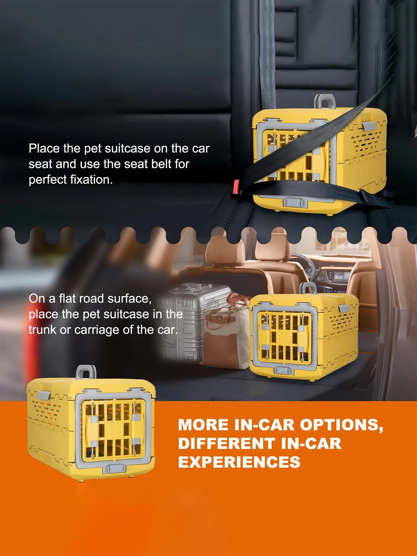 Caisse d'extérieur pliable pour animaux de compagnie, sac de voiture portable pour chat et chien, nouvelle caisse de transport pour animaux de compagnie Caisse d'extérieur pliable pour animaux de compagnie, sac de voiture portable pour chat et chien, nouvelle caisse de transport pour animaux de compagnie