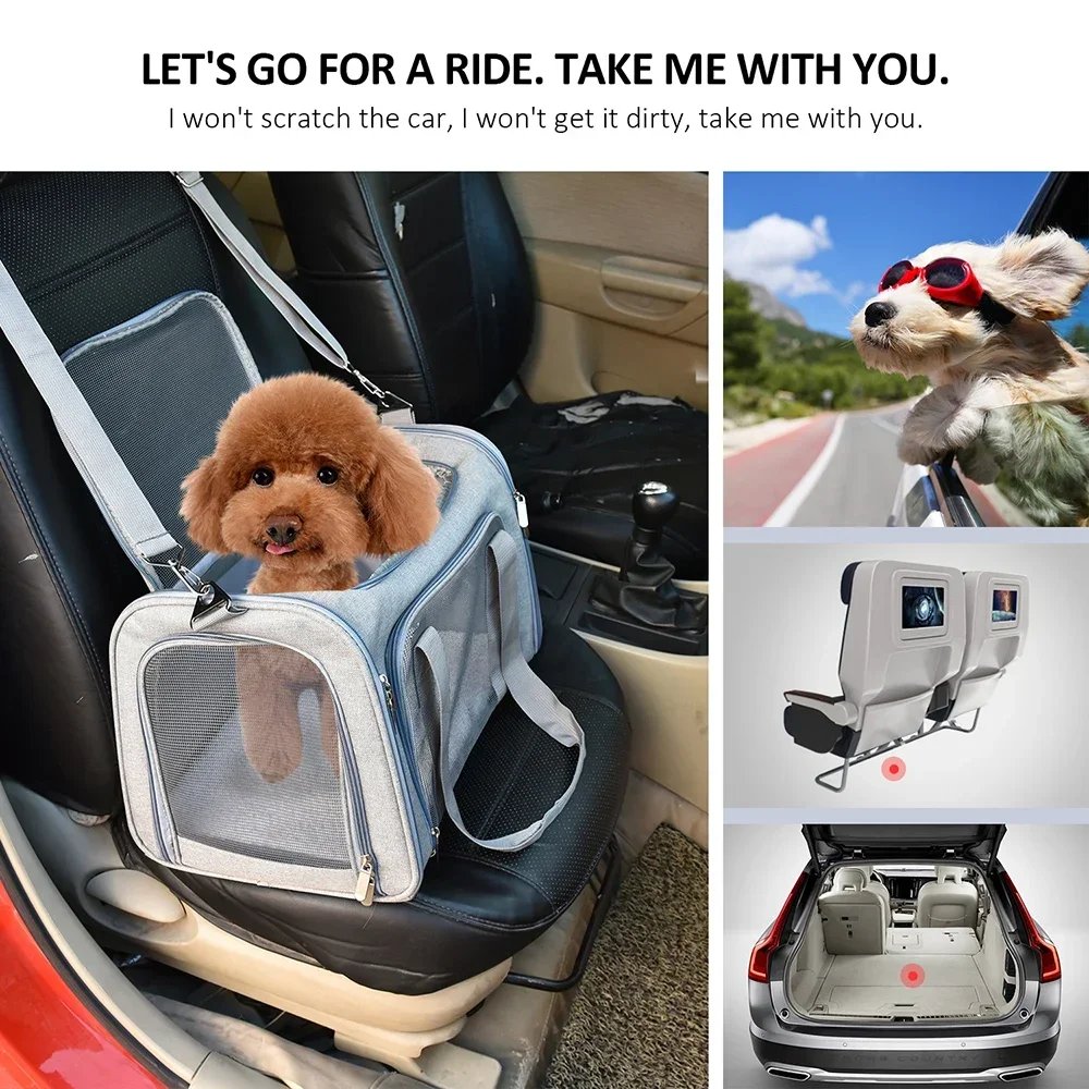 Sac à Dos Latéral Souple pour Chien et Chat, Sacoche de Voyage, Approuvé par la Compagnie Aérienne, Transport pour Petits Chiens et Chats
