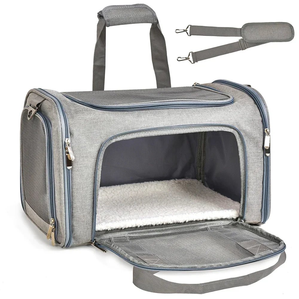 Sac à Dos Latéral Souple pour Chien et Chat, Sacoche de Voyage, Approuvé par la Compagnie Aérienne, Transport pour Petits Chiens et Chats Sac à Dos Latéral Souple pour Chien et Chat, Sacoche de Voyage, Approuvé par la Compagnie Aérienne, Transport pour Petits Chiens et Chats