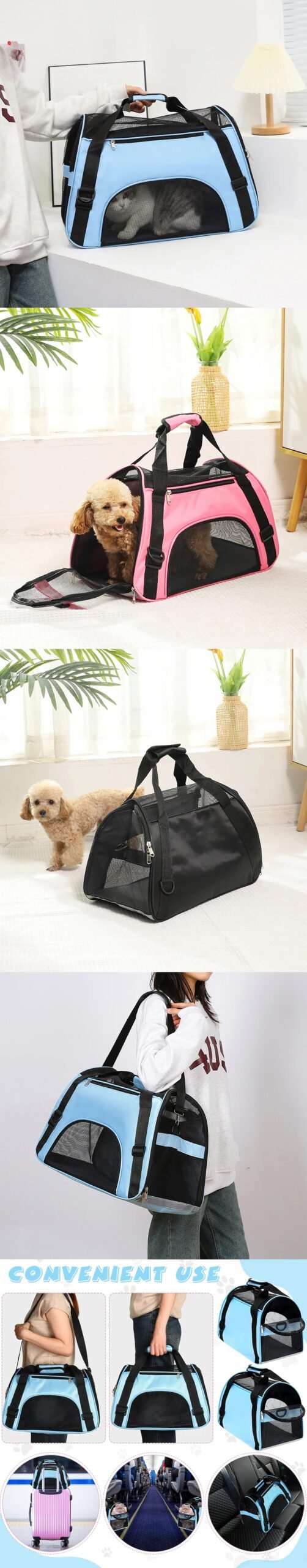 Sac à Main Portable en Maille Respirante pour Chat et Chien, Accessoire de Transport Pliable Sac à Main Portable en Maille Respirante pour Chat et Chien, Accessoire de Transport Pliable