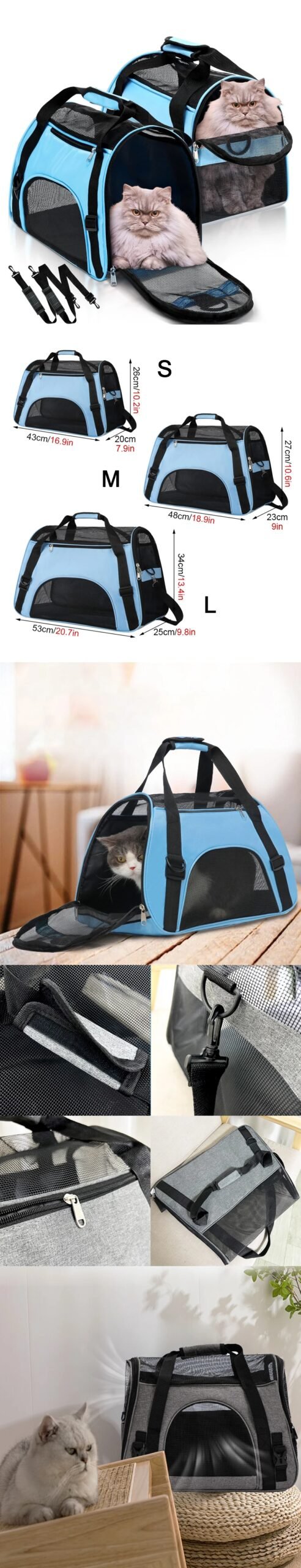 Sac à Main Portable en Maille Respirante pour Chat et Chien, Accessoire de Transport Pliable Sac à Main Portable en Maille Respirante pour Chat et Chien, Accessoire de Transport Pliable