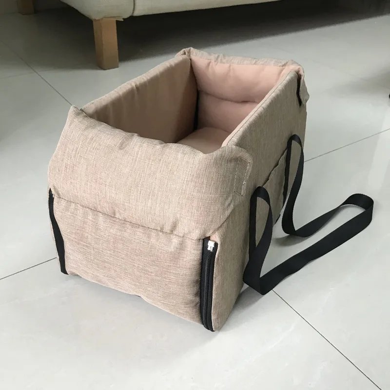 Siège de voiture central portable pour chien, lit de siège de voiture, sac de voyage de sécurité pour petits chiens et chats, accessoires pour chiens Siège de voiture central portable pour chien, lit de siège de voiture, sac de voyage de sécurité pour petits chiens et chats, accessoires pour chiens