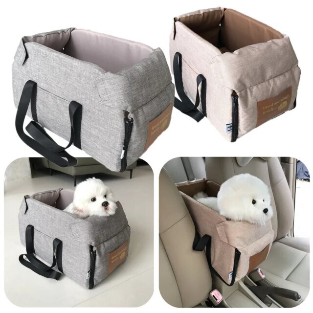 Siège de voiture central portable pour chien｜lit de siège de voiture｜sac de voyage de sécurité pour petits chiens et chats