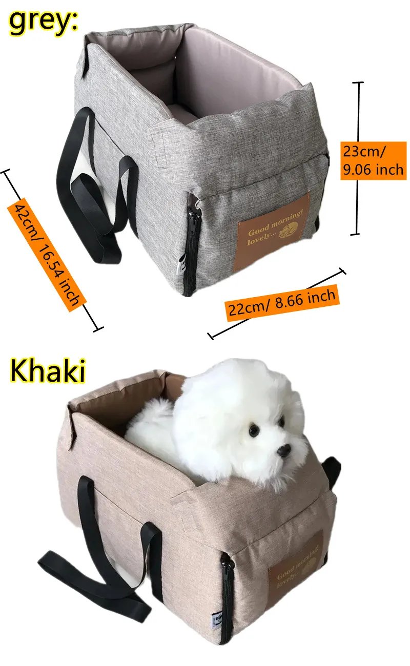 Siège de voiture central portable pour chien, lit de siège de voiture, sac de voyage de sécurité pour petits chiens et chats, accessoires pour chiens Siège de voiture central portable pour chien, lit de siège de voiture, sac de voyage de sécurité pour petits chiens et chats, accessoires pour chiens