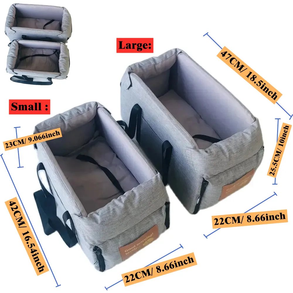Siège de voiture central portable pour chien, lit de siège de voiture, sac de voyage de sécurité pour petits chiens et chats, accessoires pour chiens Siège de voiture central portable pour chien, lit de siège de voiture, sac de voyage de sécurité pour petits chiens et chats, accessoires pour chiens