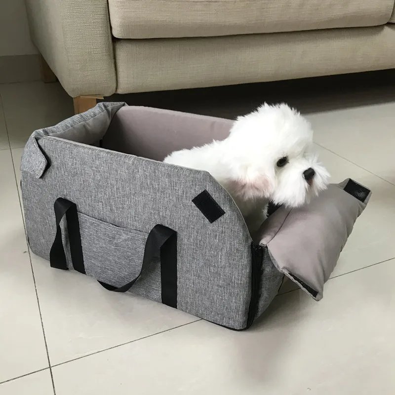 Siège de voiture central portable pour chien, lit de siège de voiture, sac de voyage de sécurité pour petits chiens et chats, accessoires pour chiens Siège de voiture central portable pour chien, lit de siège de voiture, sac de voyage de sécurité pour petits chiens et chats, accessoires pour chiens