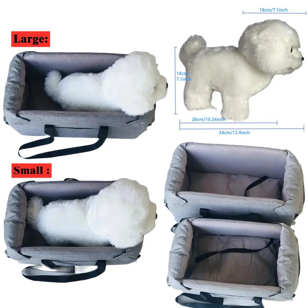 Siège de voiture central portable pour chien, lit de siège de voiture, sac de voyage de sécurité pour petits chiens et chats, accessoires pour chiens Siège de voiture central portable pour chien, lit de siège de voiture, sac de voyage de sécurité pour petits chiens et chats, accessoires pour chiens