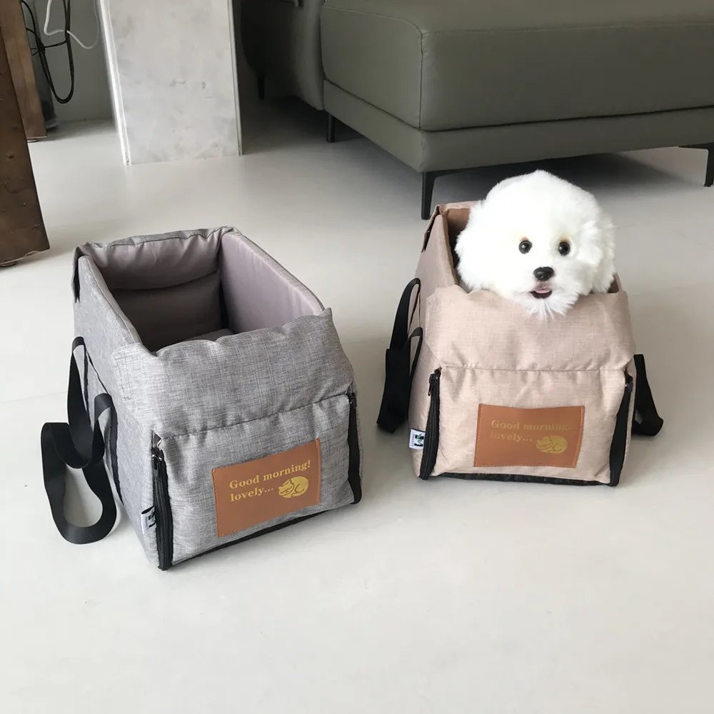 Siège de voiture central portable pour chien, lit de siège de voiture, sac de voyage de sécurité pour petits chiens et chats, accessoires pour chiens Siège de voiture central portable pour chien, lit de siège de voiture, sac de voyage de sécurité pour petits chiens et chats, accessoires pour chiens