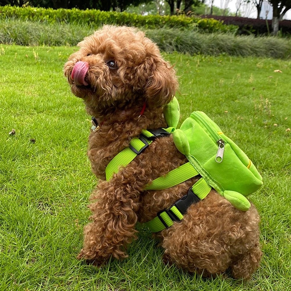 Sac à dos pour chien en forme de tortue de dessin animé, grande capacité, produits pour animaux de compagnie, sans nervure, émail SFP, Electrolux, fermeture à glissière en métal