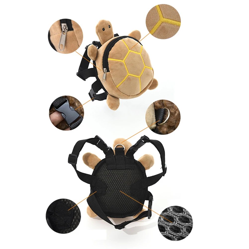 Sac à dos pour chien en forme de tortue de dessin animé, grande capacité, produits pour animaux de compagnie, sans nervure, émail SFP, Electrolux, fermeture à glissière en métal