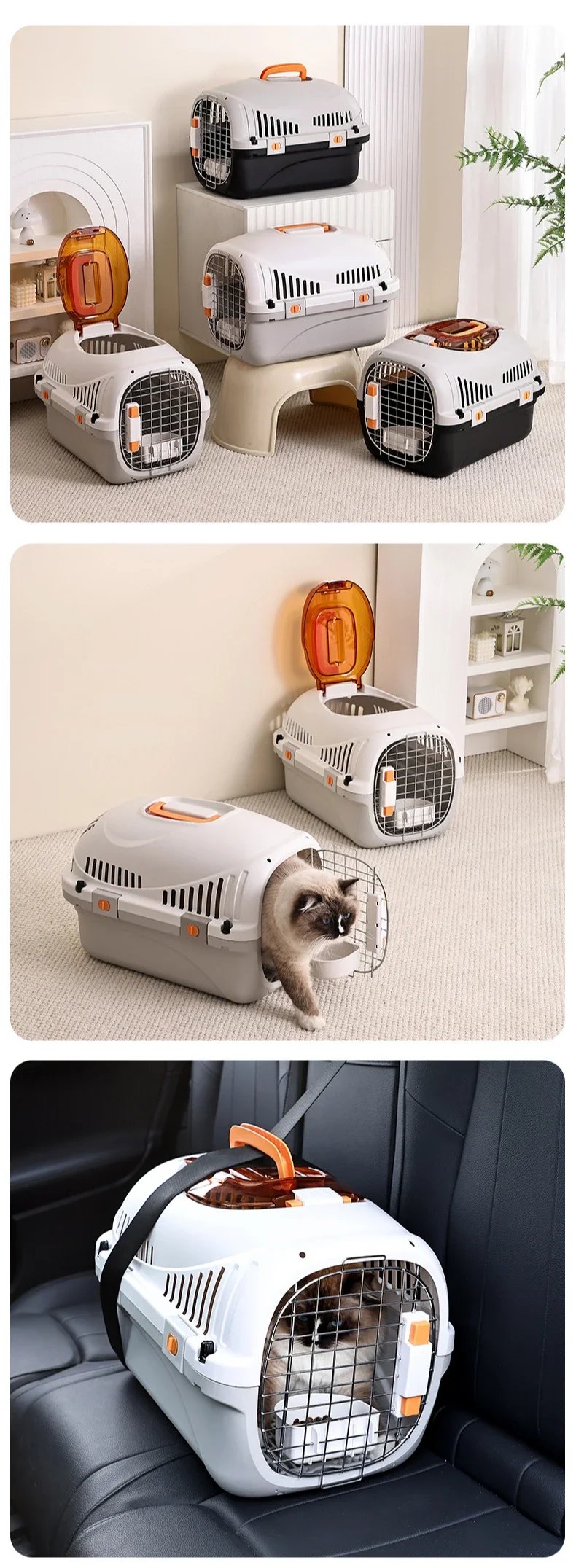 Boîte portable Electrolux pour animaux de compagnie, transport aérien en plein air, bol, coussin de violon, respirant, espace pour animaux de compagnie, fournitures pour chats