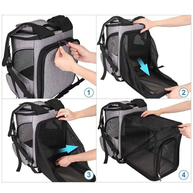 Sac à dos respirant pour animaux de compagnie, pliable, extensible, grande capacité, créatif, transport, voyage, chats, chiens