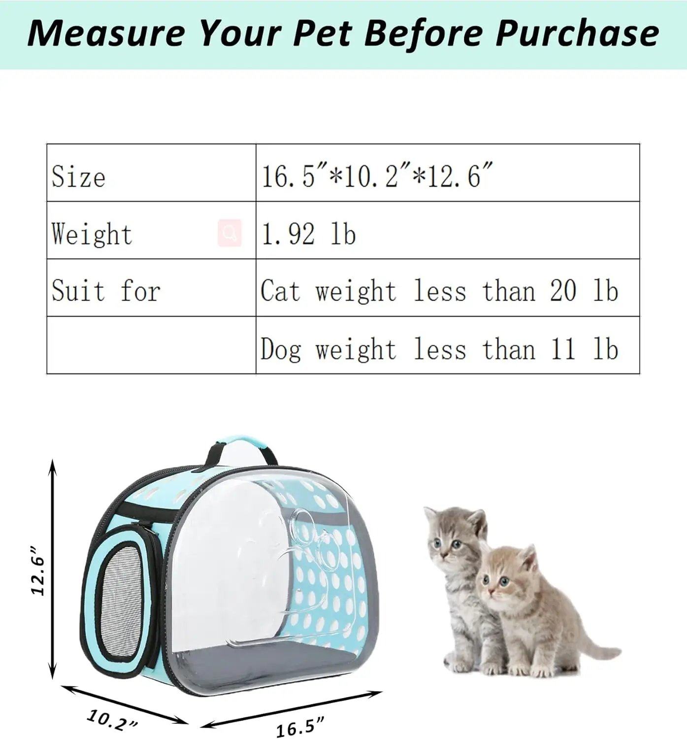 Sac à Dos Respirant et Pliable pour le Transport des Animaux de Compagnie, Accessoire pour Chiens et Chats, Sac de Voyage pour Chaton et Chiot