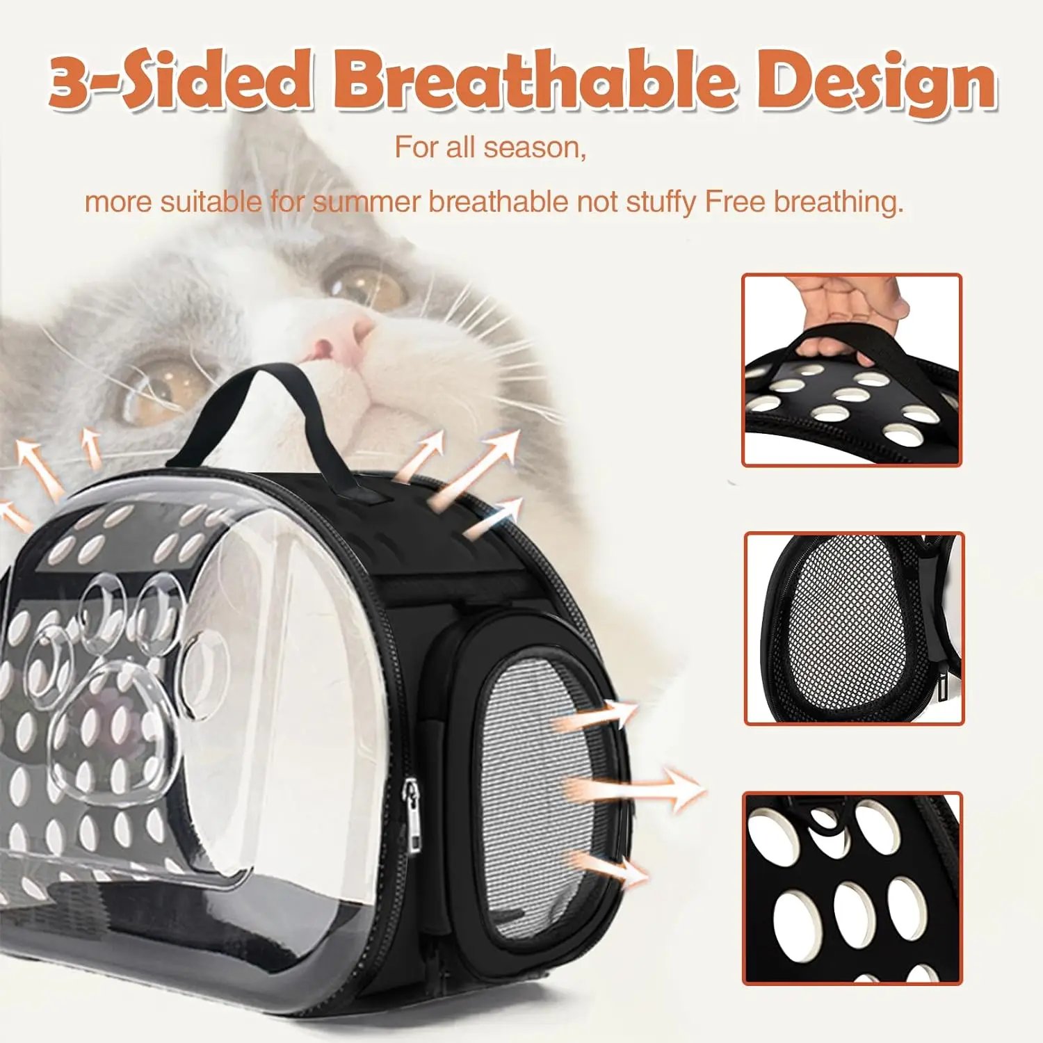 Sac à Dos Respirant et Pliable pour le Transport des Animaux de Compagnie, Accessoire pour Chiens et Chats, Sac de Voyage pour Chaton et Chiot